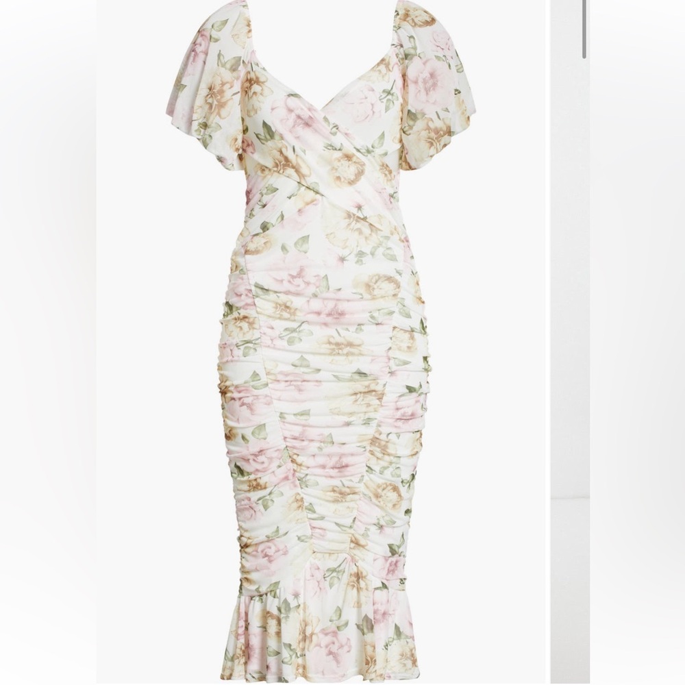 ASOS DESIGN Floral Ruched Midi Dress